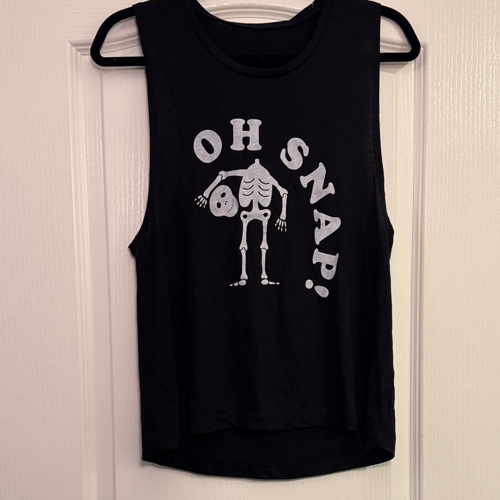 Black Skeleton Muscle Tee
